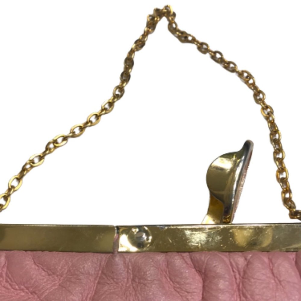 Vintage Etra 1960's Pink Genuine Pebbled Leather Clutch - Picture 7 of 12
